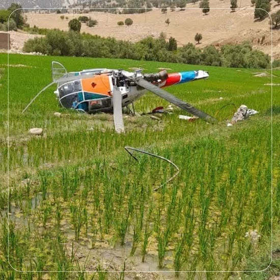 بالگرد اورژانس در آتش سوخت/ جزئیات سقوط در یاسوج +ویدئو