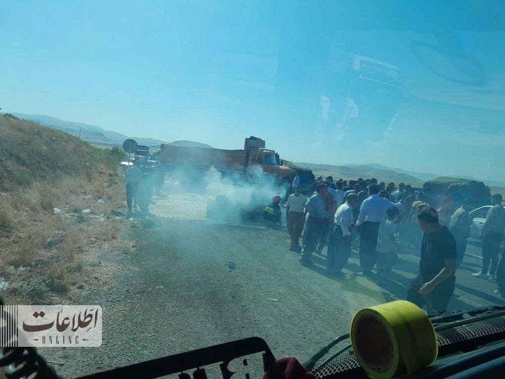 برخورد کامیون با ۴ خودرو در سقز- بوکان ۴ قربانی گرفت + عکس
